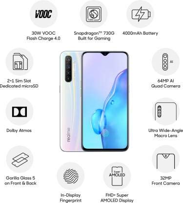 Realme X2 8GB/128GB 有機EL 4眼カメラ realme X2 (Pearl White, 8+128GB, UK Plug) : Amazon.sg: Electronics